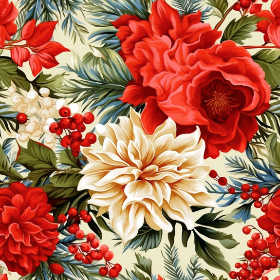 Christmas Peonies Paint By Numbers Kit