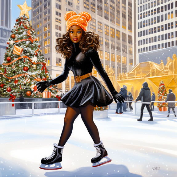 Skating at Christmas Paint By Numbers Kit