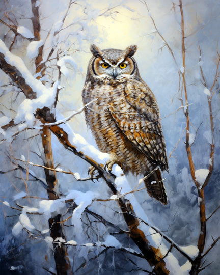 Resting Owl Christmas Paint By Numbers Kit