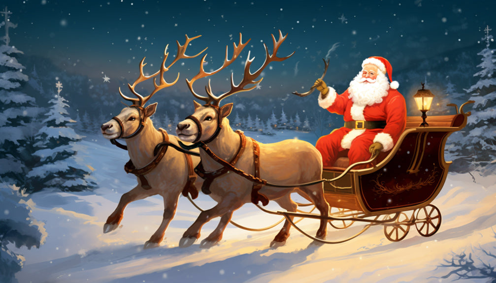 Santa On His Way Christmas Paint By Numbers Kit - 40x70 cm