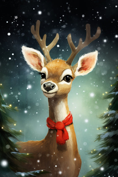 Deer in Christmas Mood Paint By Numbers Kit - 40x60 cm