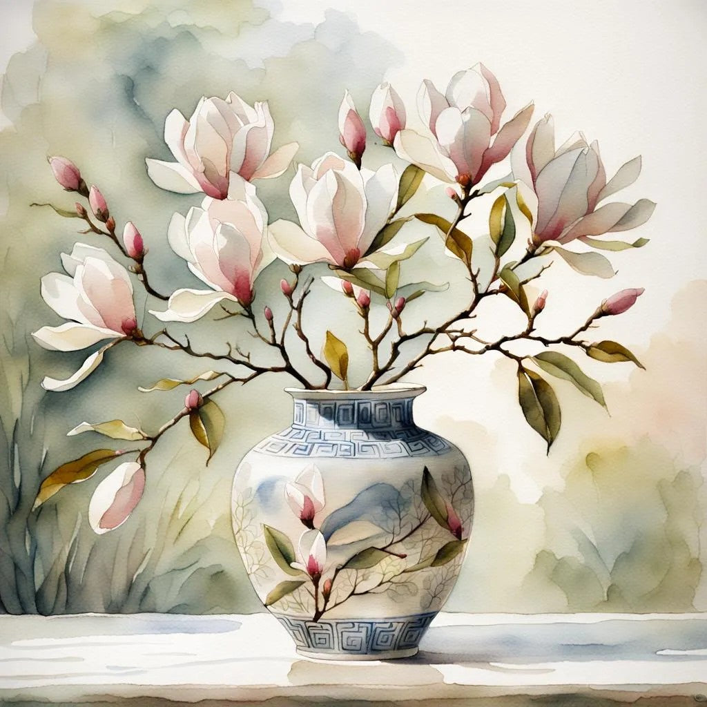 magnolia branch with flowers