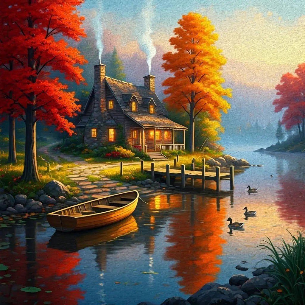 picturesque lakeside cottage