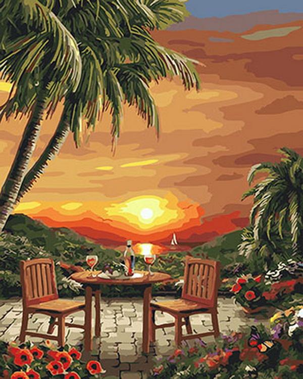 Sunset Under The Palms