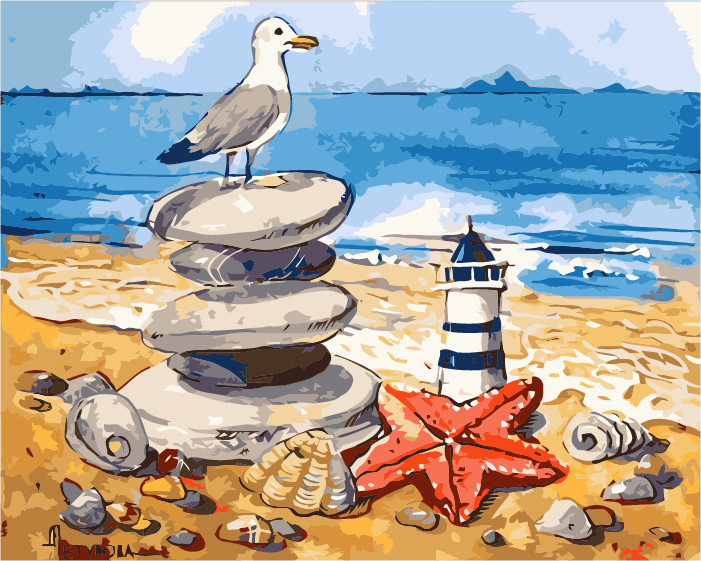 Seagull And The Lighthouse By Anna Petunova