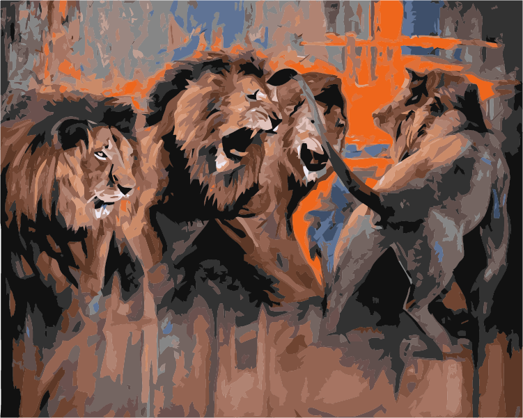 Lions Fight By Stanislav Atanasov