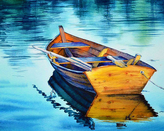 Canoe On The Lake By Anna Petunova