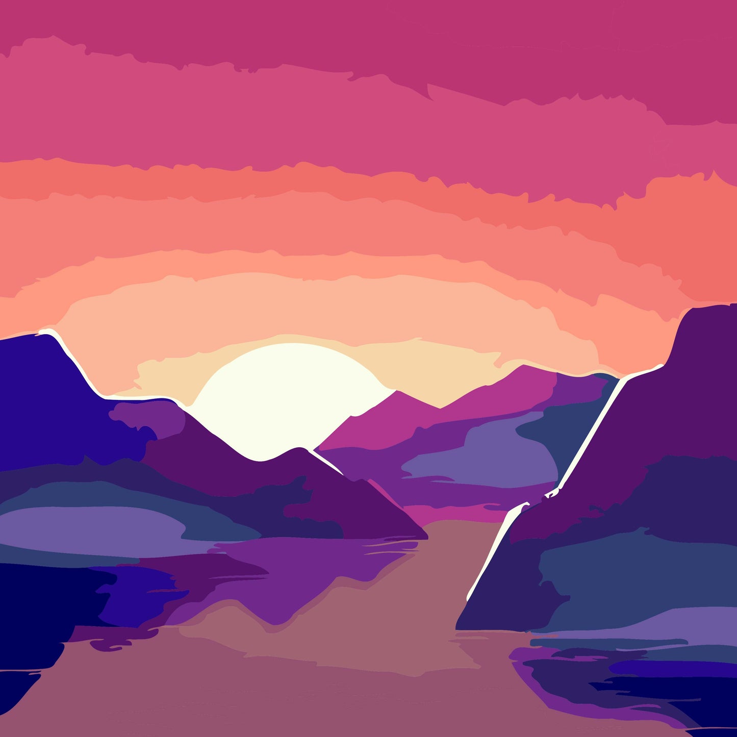 Sunset - Mini Paint by Numbers Kit
