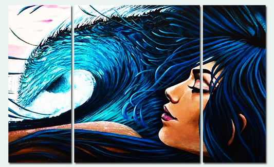 Triptych Paint By Numbers - Misty Blue By Luke DeKneef - 3 Panel Painting (36 Colors)