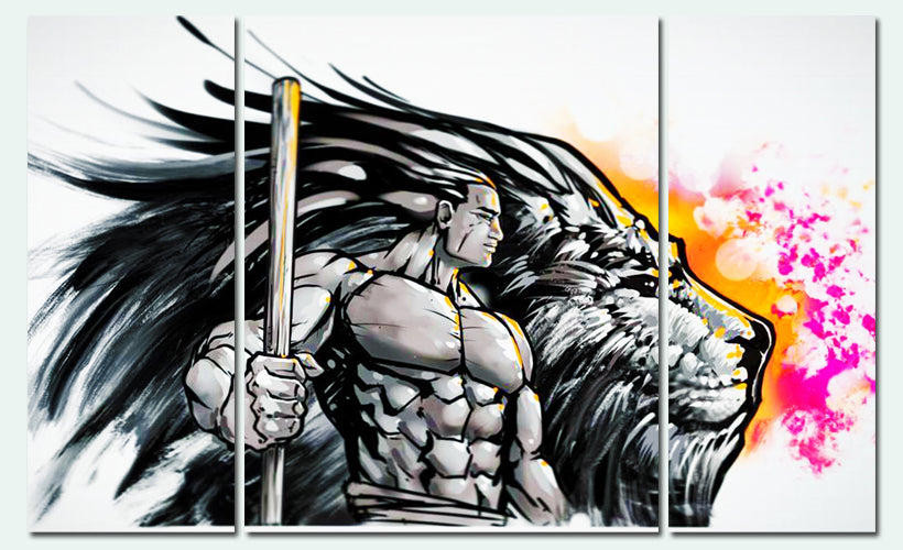 Triptych Paint By Numbers - The Hunter Within By Luke DeKneef - 3 Panel Painting (36 Colors)
