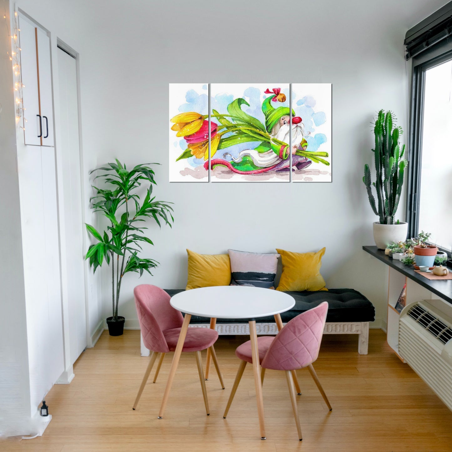Triptych Paint By Numbers - Flower Carrier By Anna Petunova - 3 Panel Painting (36 Colors)