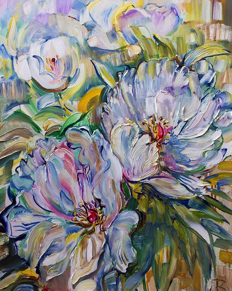 White peonies By Tatiana Mints