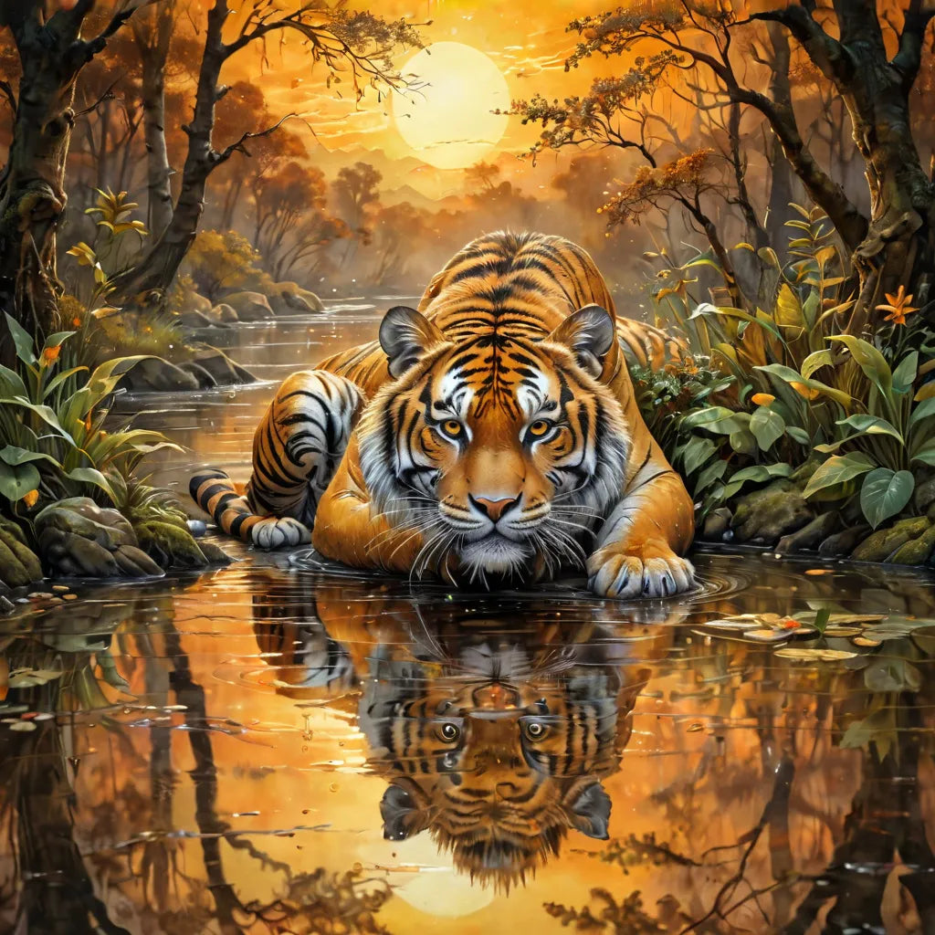Tiger At A Hunt