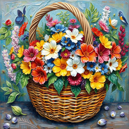 Basket of Assorted Wildflowers