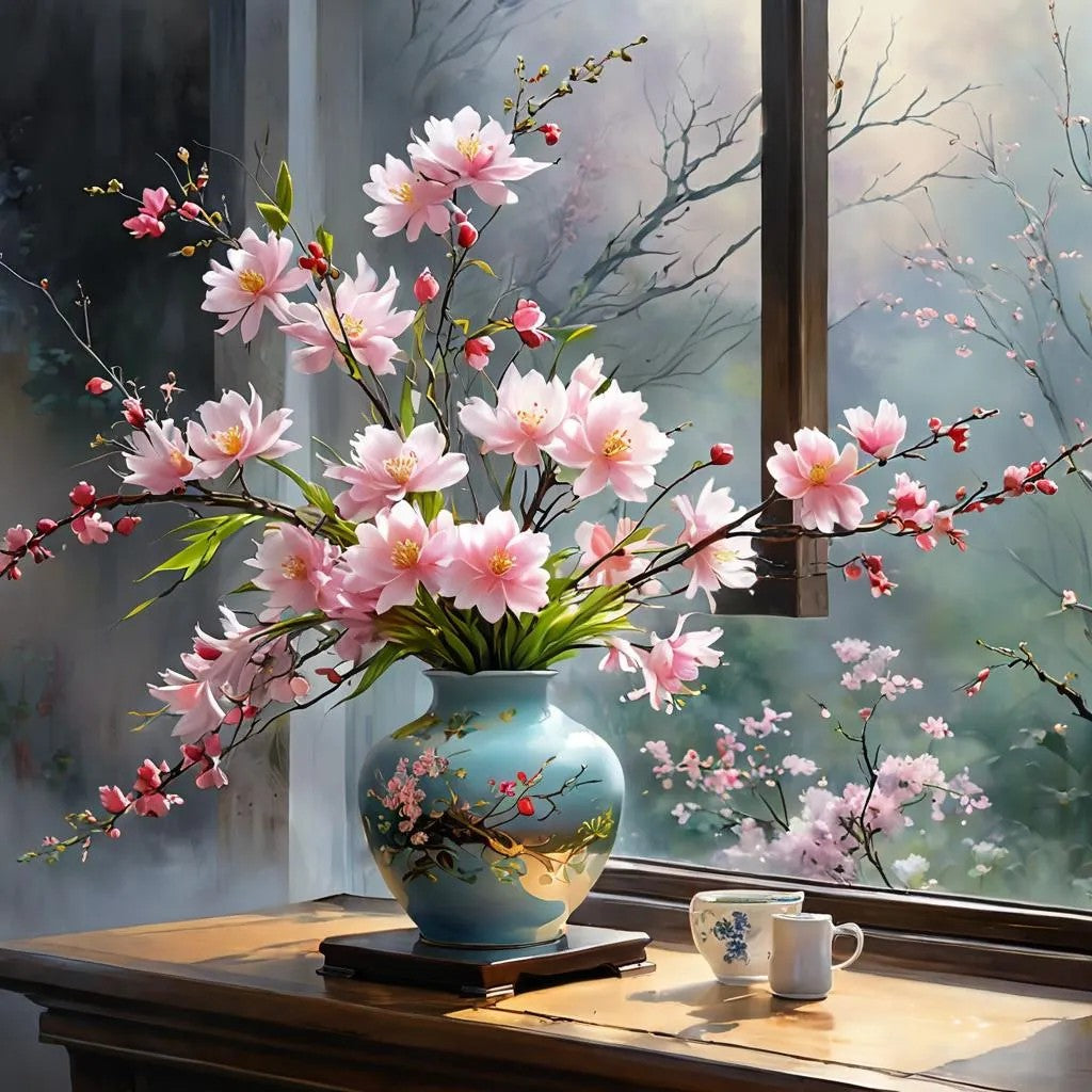 Vase With Pink Flowers