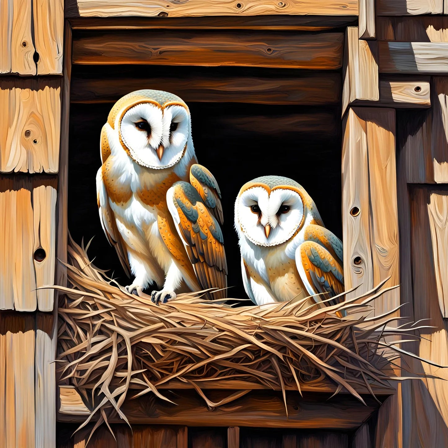 Two Barn Owls