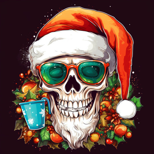Happy Skull Christmas Paint By Numbers Kit