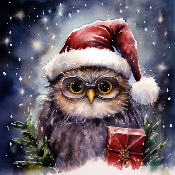 Christmas Owl Paint By Numbers Kit