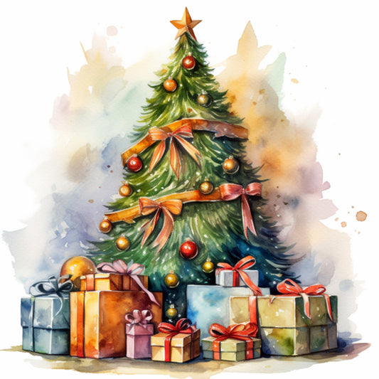 Gifts Under Christmas Tree Paint By Numbers Kit