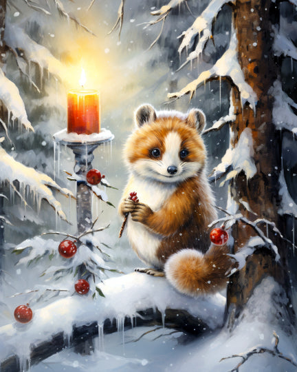 Red Panda Christmas Paint By Numbers Kit