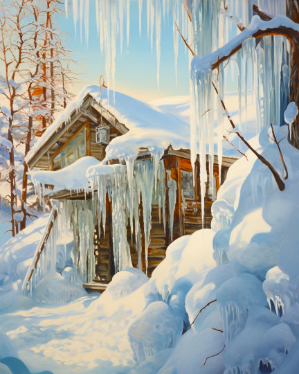 Cabin In The Snow Christmas Paint By Numbers Kit