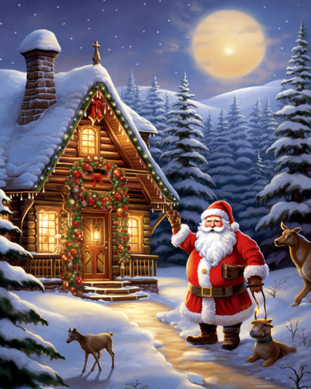 Santa Comes Knocking Christmas Paint By Numbers Kit