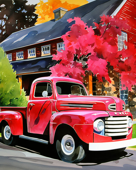 Truck Carrying Christmas Tree Paint By Numbers Kit