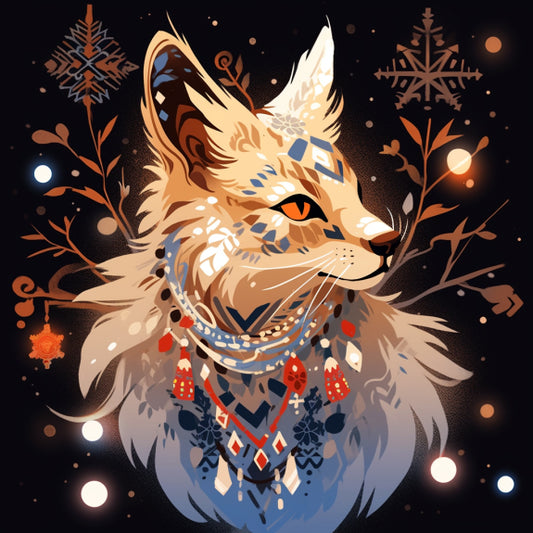 Elegant Lynx Christmas Paint By Numbers Kit
