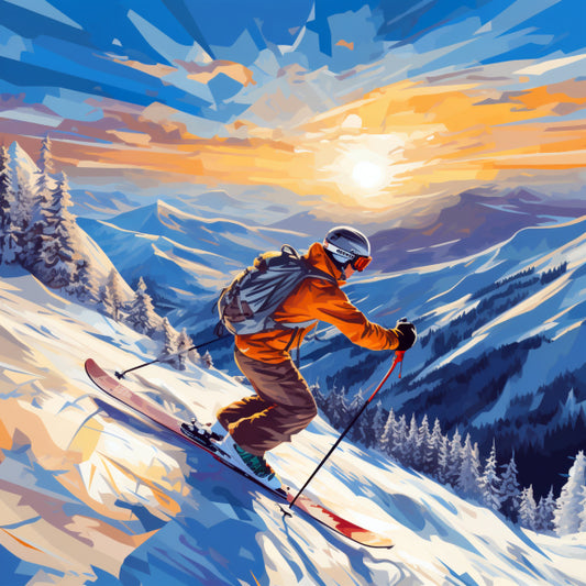 Ski In The Mountains Paint By Numbers Kit