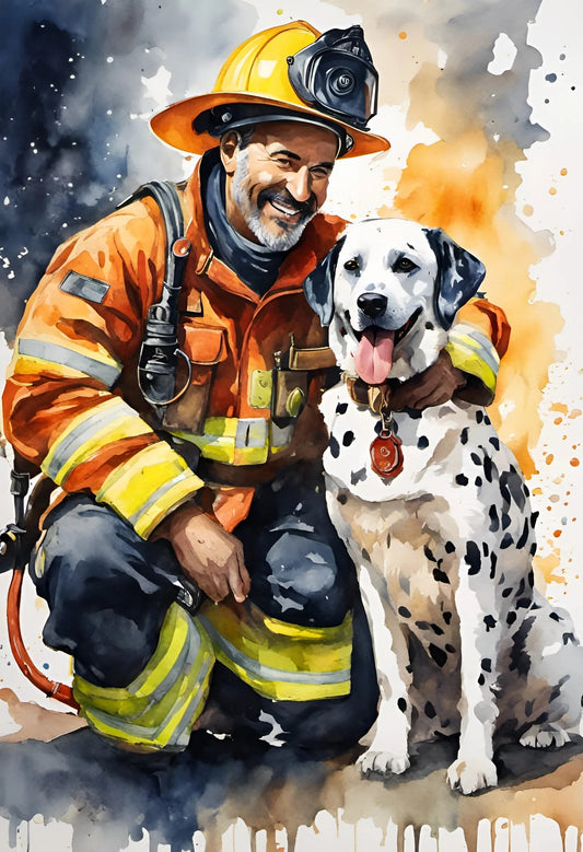A Firefighter and his Dalmatian
