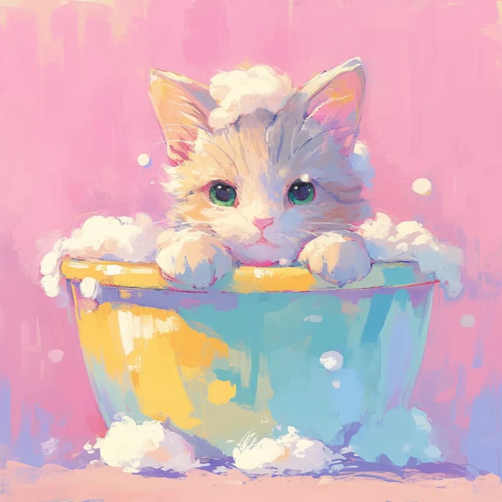 Cat in Bath Tub