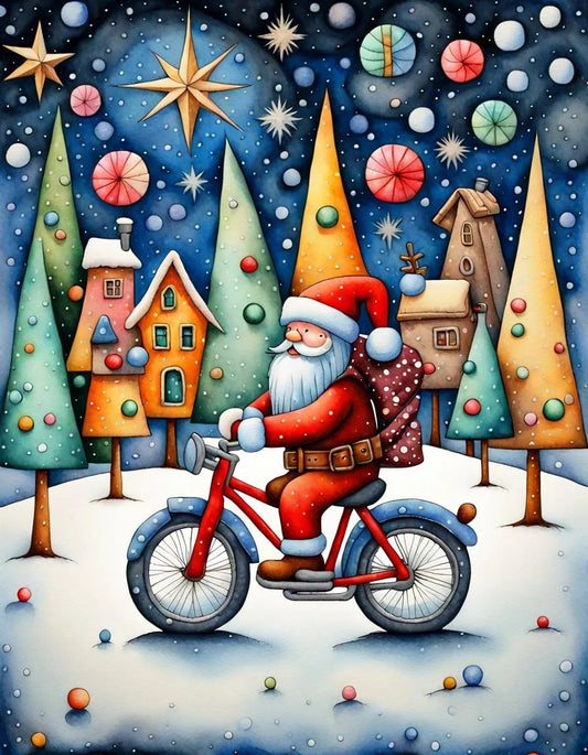 Santa On A Bicycle