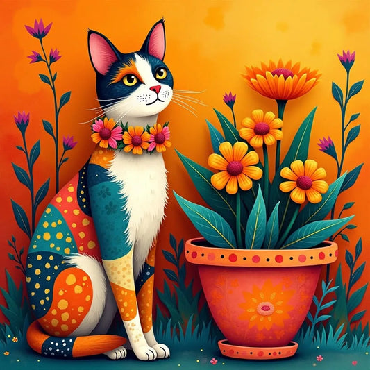 Folk art cat