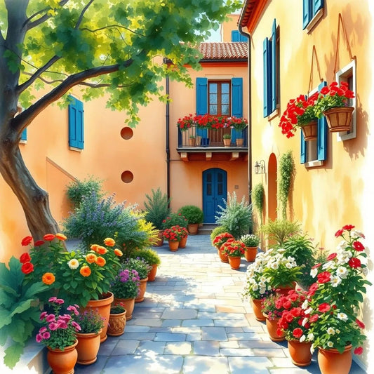 Mediterranean courtyard