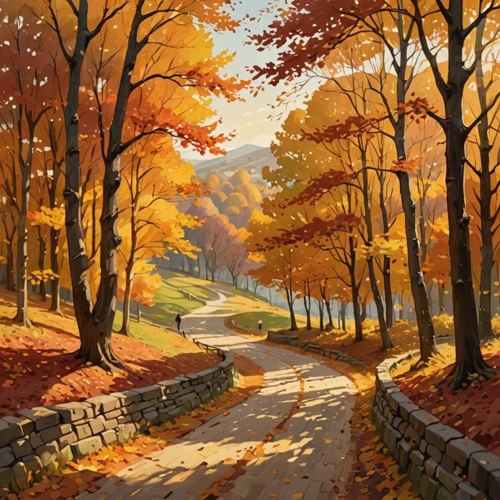 November Autumn in a peaceful hill