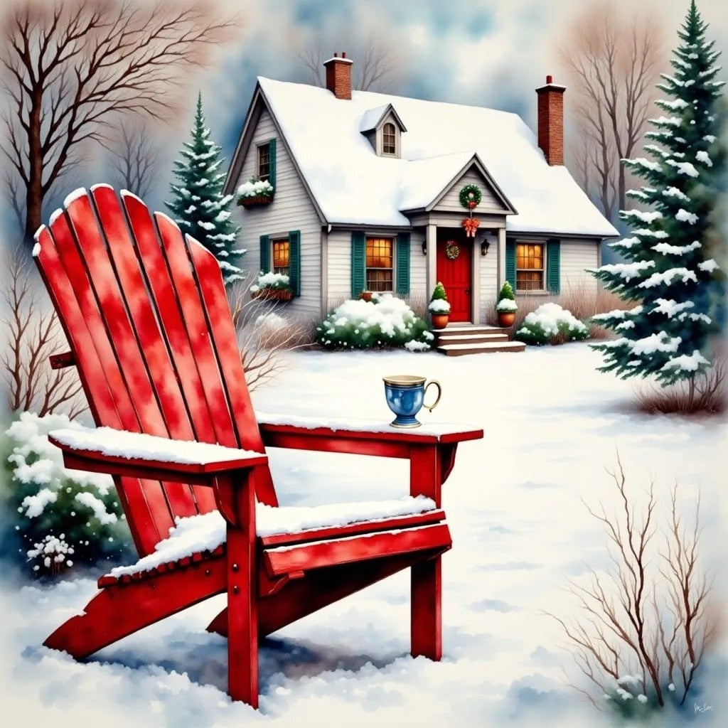 Red Chair In Winterland