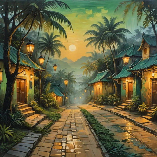 Tropical South American beach village