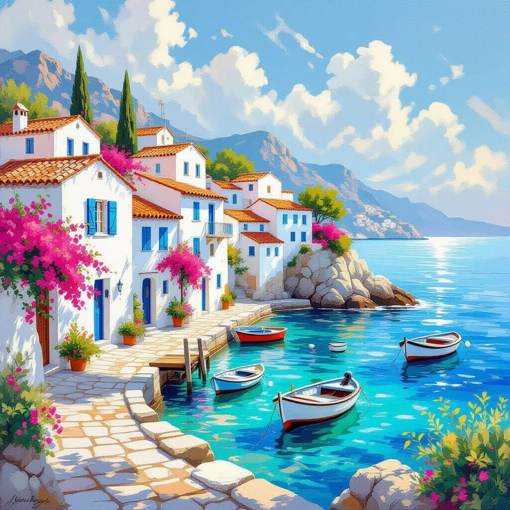 Mediterranean Coast Scene