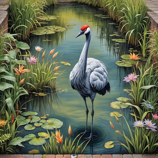 heron in a canal