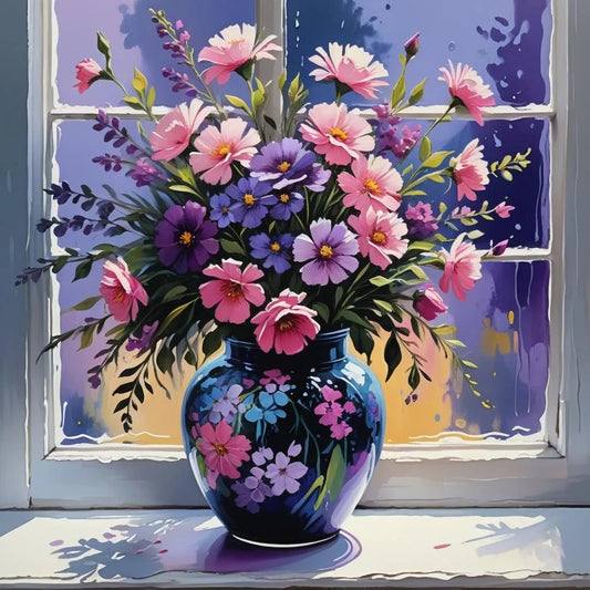 Purple And Pink Flower Vase