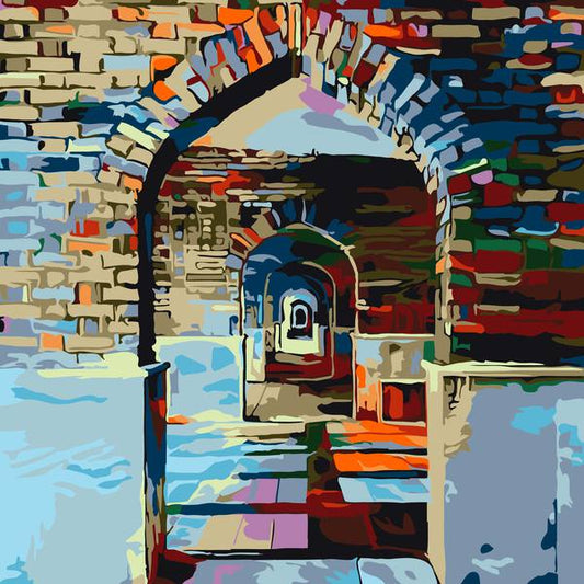 Colorful Doors - Mini Paint by Numbers Kit