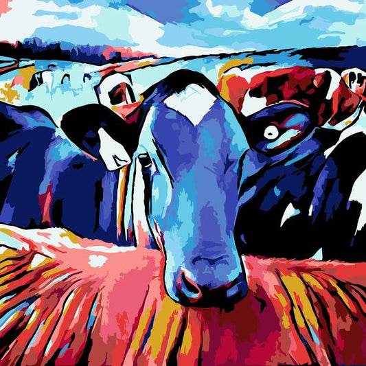 Waiting Cow - Mini Paint by Numbers Kit