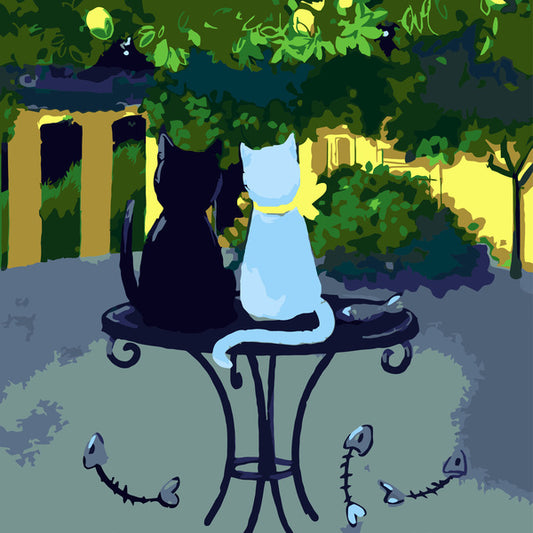 Cat Couple - Mini Paint by Numbers Kit