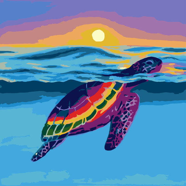 Sea Turtle  - Mini Paint by Numbers Kit