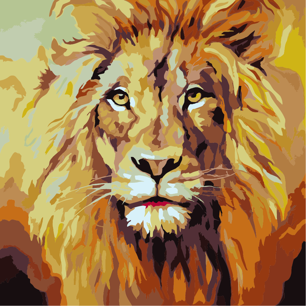 Lion Head - Mini Paint by Numbers Kit