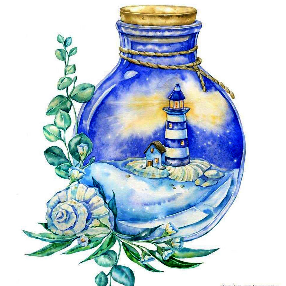Lighthouse In a Bottle By Daria Smirnovva