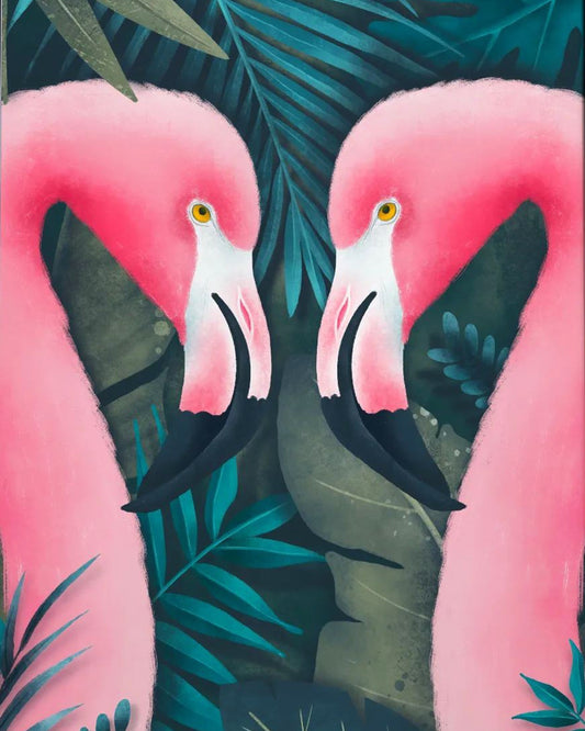 Flamingo Couple By Justyna Filipiak