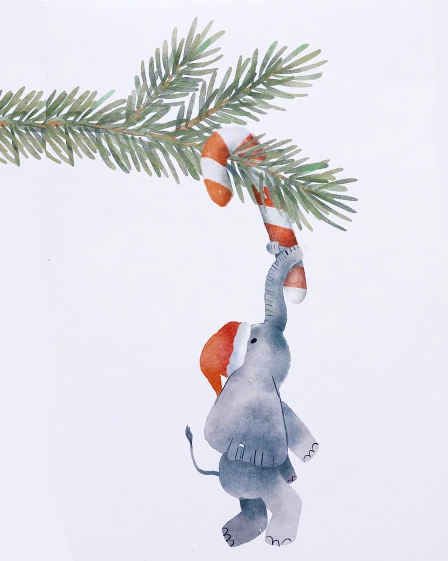 Elephant In Christmas Mood By Justyna Filipiak