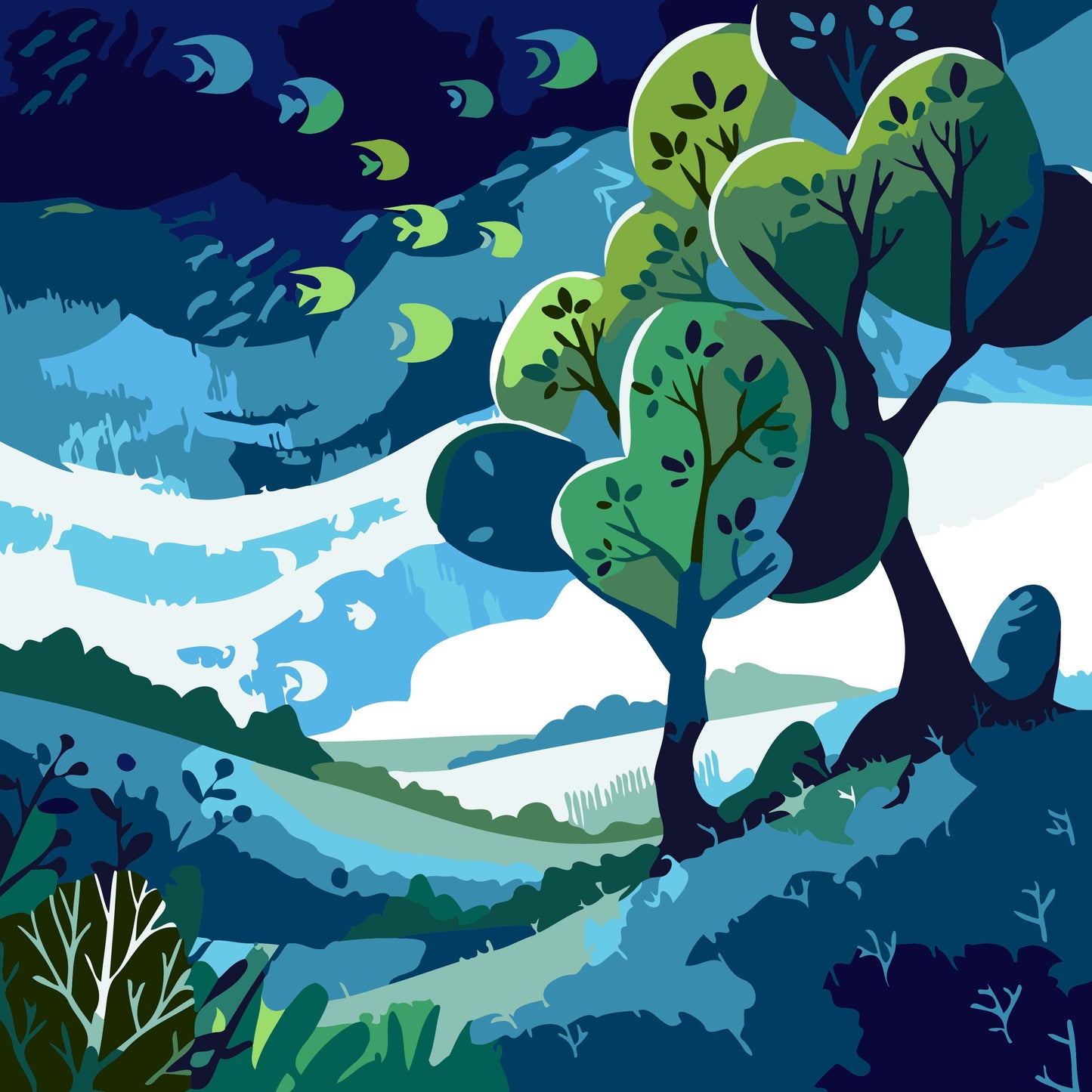 Mystical Forest - Mini Paint by Numbers Kit