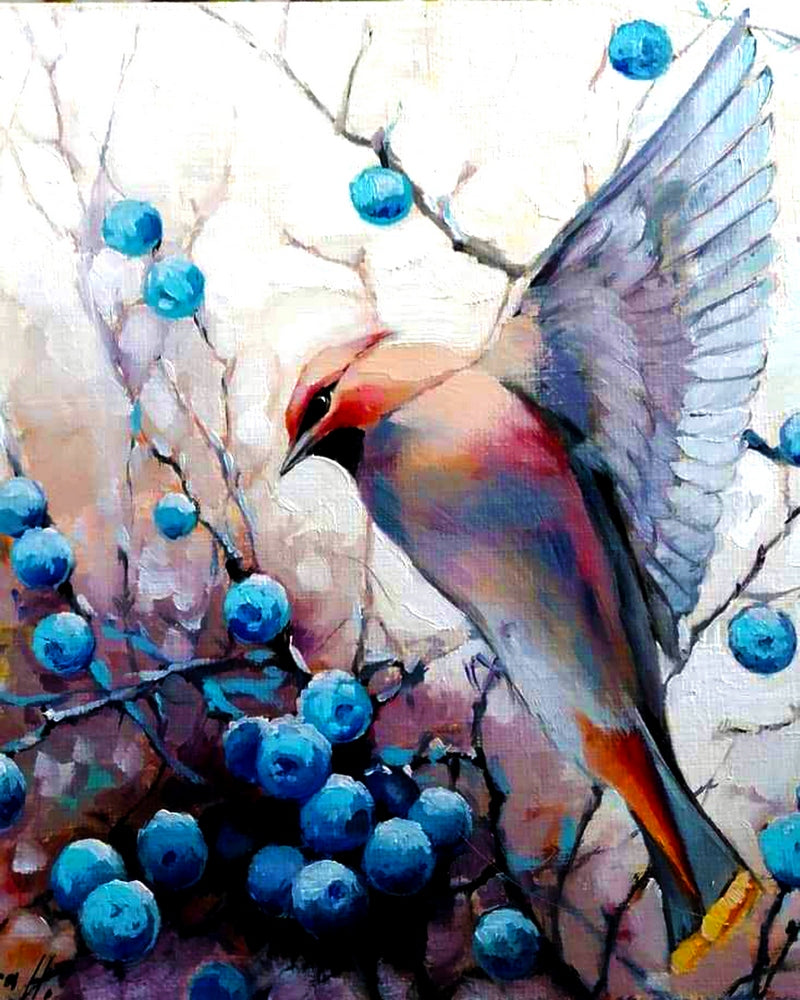 Bird And Wild Berries By Natasha Golovina